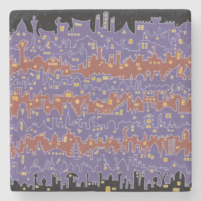 Old City – Sana’a - 2 - Marble Stone Coaster (Front)