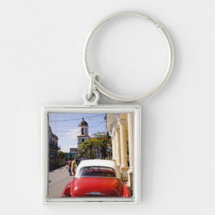 Old classic American auto in Guanabacoa a town Key Ring