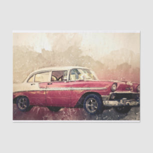Old Classic Car Decoupage Tissue Paper
