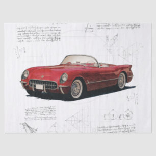 Old Classic Car Decoupage Tissue Paper