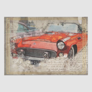 Old Classic Car Decoupage Tissue Paper