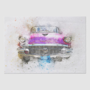 Old Classic Car Decoupage Tissue Paper