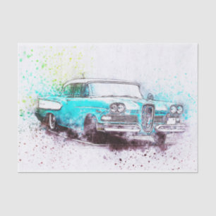 Old Classic Car Decoupage Tissue Paper