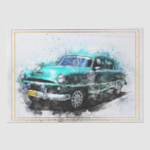 Old Classic Car Decoupage Tissue Paper