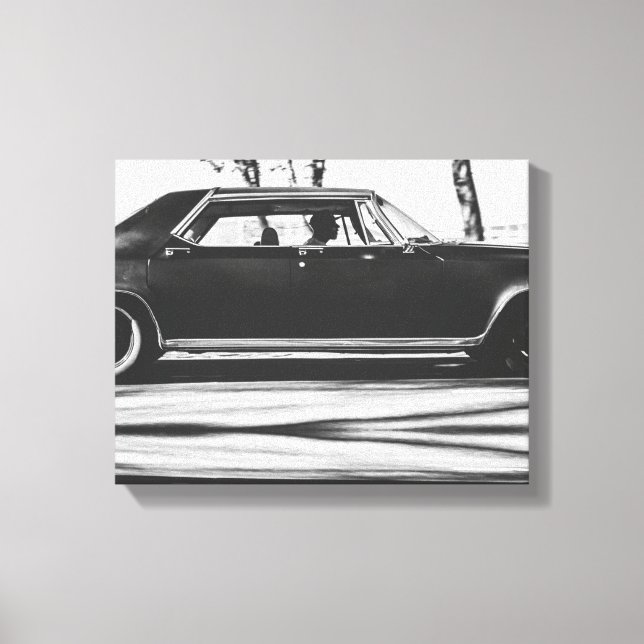 Old Classic Muscle Car Driver Drive Canvas Print (Front)