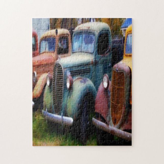 Old classic trucks puzzle (Vertical)