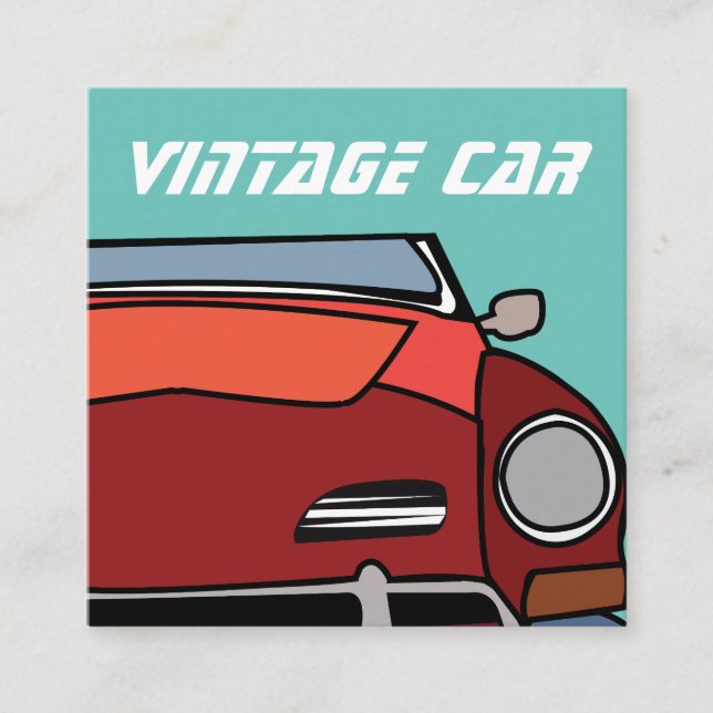 Old Classic Vintage Car  Square Business Card (Front)