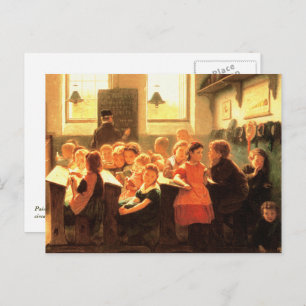 Old Classroom Scene Painting Fine Art Postcard