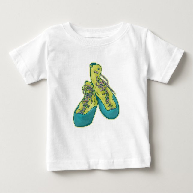 Old climbing shoes rock climbing baby T-Shirt (Front)