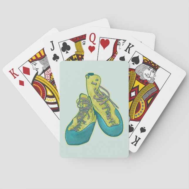 Old climbing shoes rock climbing playing cards (Back)