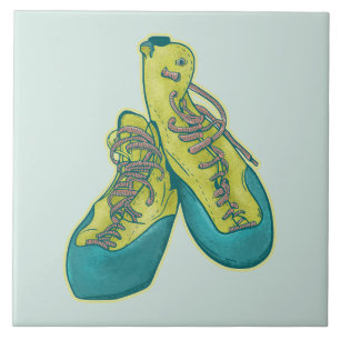 Old climbing shoes rock climbing tile