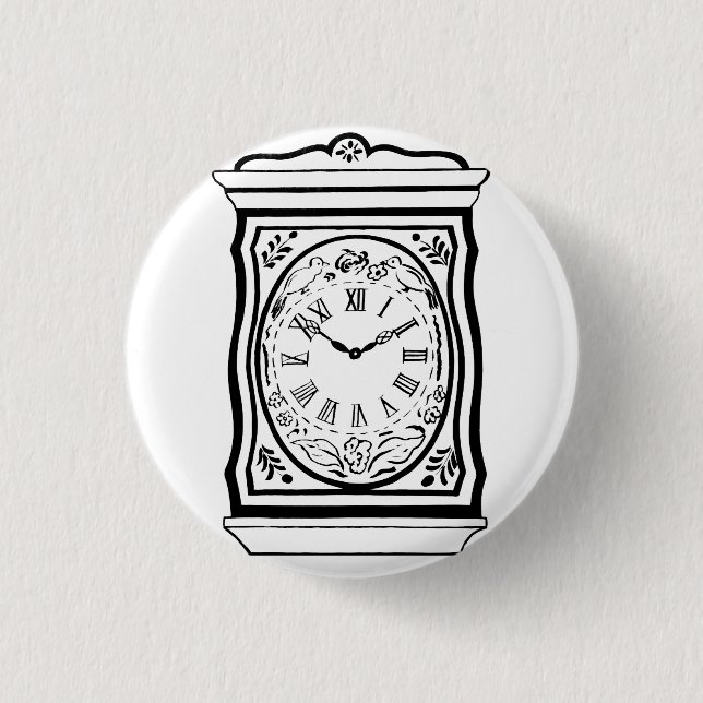 Old Clockface. 3 Cm Round Badge (Front)