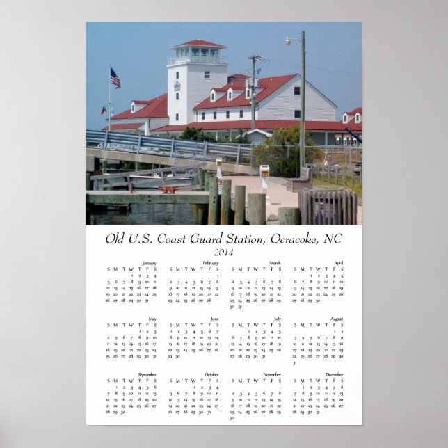 Old Coast Guard Station Outer Banks Ocracoke 2014 Poster (Front)