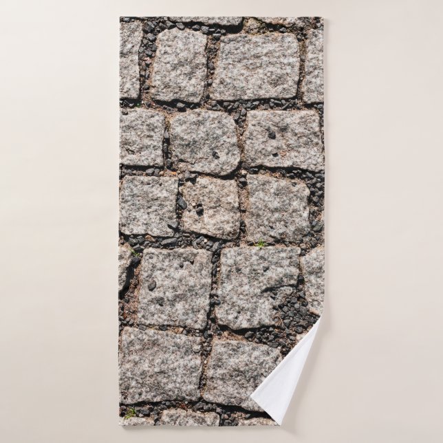 Old cobble stone pattern at the streetabstract,anc bath towel (Bath Towel)