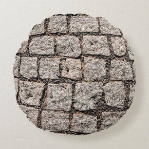 Old cobble stone pattern at the streetabstract,anc round cushion