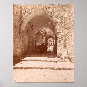 Old cobblestone alley in Jerusalem Poster
