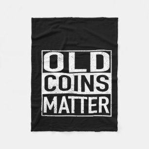 Old Coins Coin Collector Numismatist Sticker Fleece Blanket