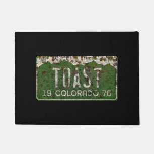 Old Colorado License Plate Toasted Autos Doormat