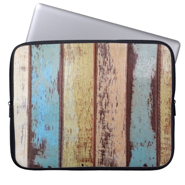 Old colorful wooden background abstract,background laptop sleeve (Front)