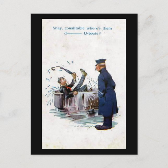 Old Comic Postcard - U-Boats (Front)