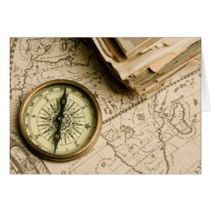 Old Compass Over Ancient Map