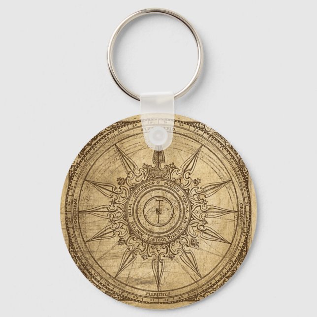 Old Compass Rose Key Ring (Front)