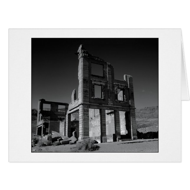 " Old Cook Bank Building " Black and White Version (Front Horizontal)