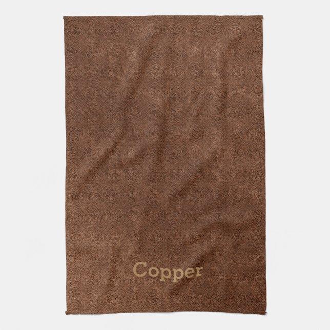 Old Copper Textured Minimal Tea Towel (Vertical)