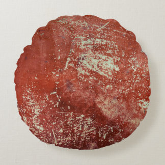 Old Copper: Vivid Metal Texture. Round Cushion