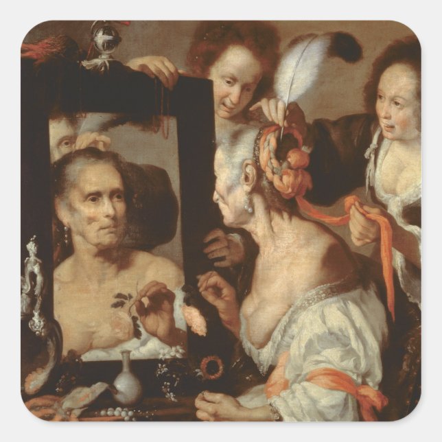 Old Coquette Square Sticker (Front)