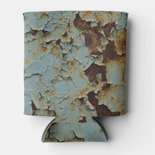 Old, corroded rusty metallic background. can cooler