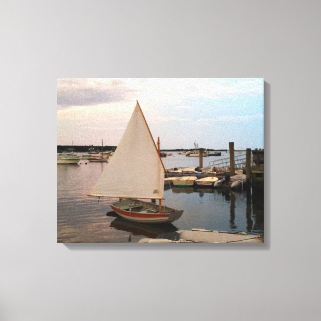 Old Cotuit Dinghy at Sunset Stretched Canvas Print (Front)