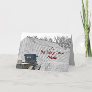 Old Country Barn & Vintage Pickup- -customise it Card