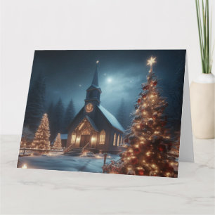 Old Country Church Holiday Greeting Card