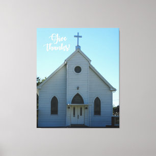 Old Country Church Thanksgiving on a Canvas Print