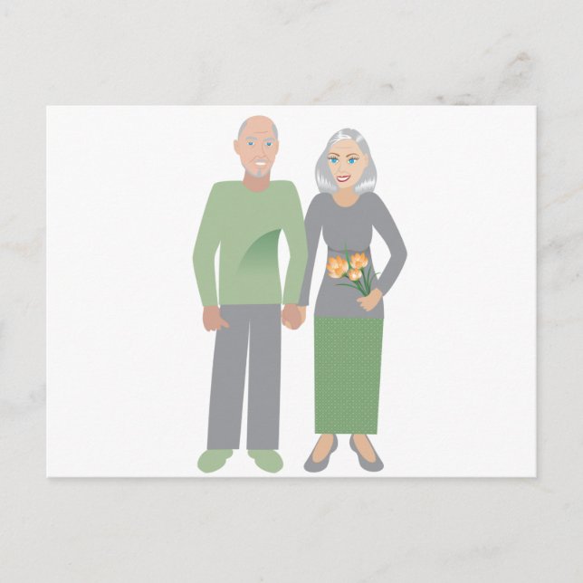 Old Couple in Love Postcard (Front)