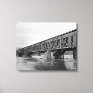 Old Covered Bridge in Massachusetts Canvas Print