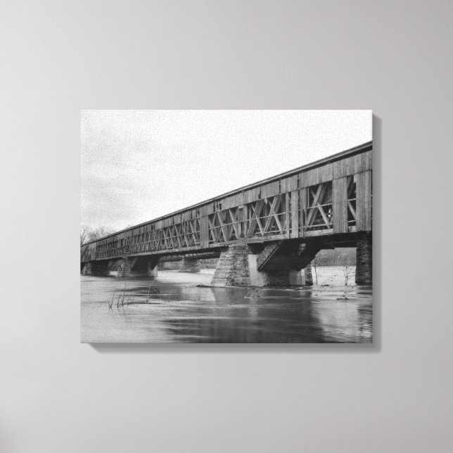 Old Covered Bridge in Massachusetts Canvas Print (Front)