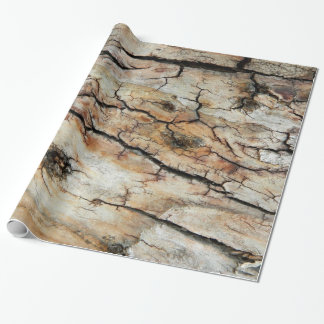 Old cracked wood natural tree bark picture wrapping paper