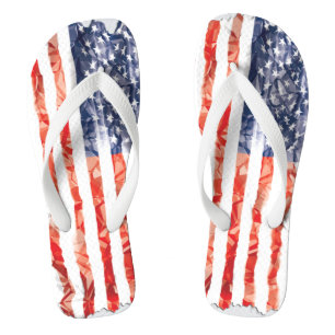 Old Creased American Flag Jandals