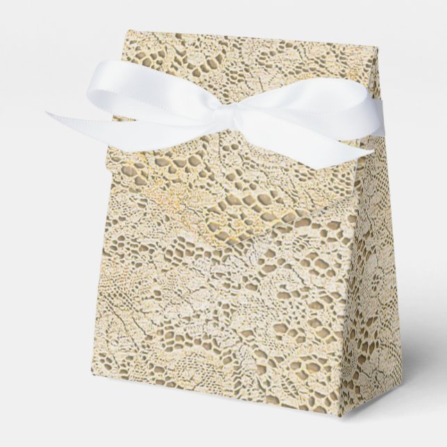 Old Crochet Lace Floral Pattern + your ideas Favour Box (Front Side)