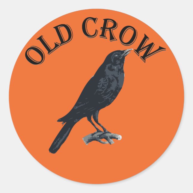 old crow classic round sticker (Front)