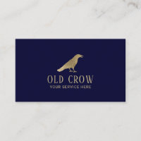 Old Crow Gold Bird Logo Elegant Navy Blue