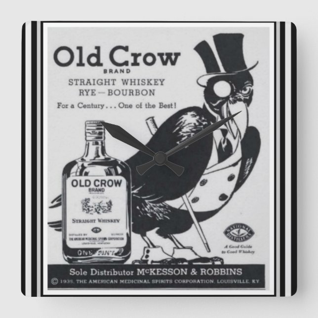 Old Crow Whiskey Wall Clock (Front)
