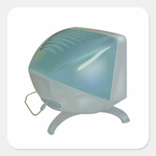 Old CRT Monitor Square Sticker