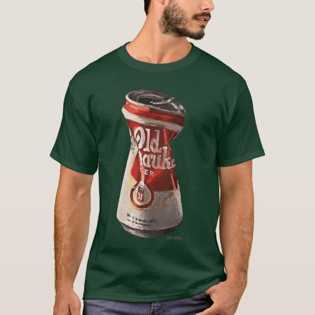 Old Crushed Beer Can T-Shirt (Front)