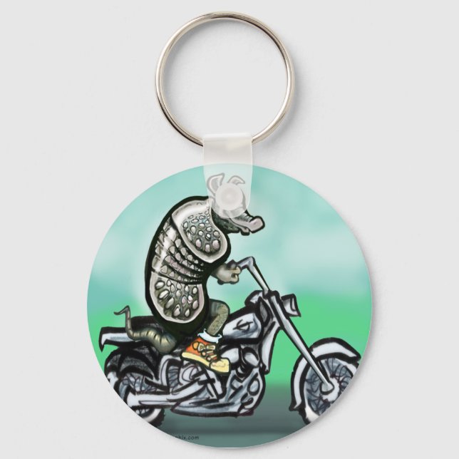 Old Crusty Biker Key Ring (Front)