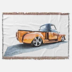 Old Custom Truck Throw Blanket