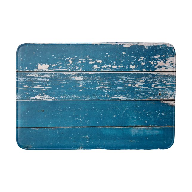 Old dark blue wood bath mat (Front)