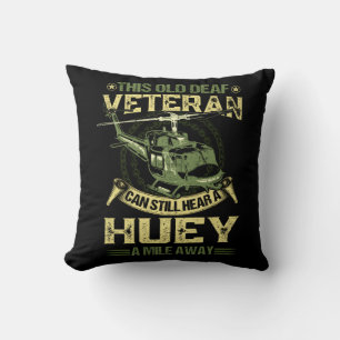 Old Deaf Veteran Can Hear a Huey Vietnam Helicopte Cushion